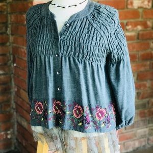 Embroidery 2 layer top